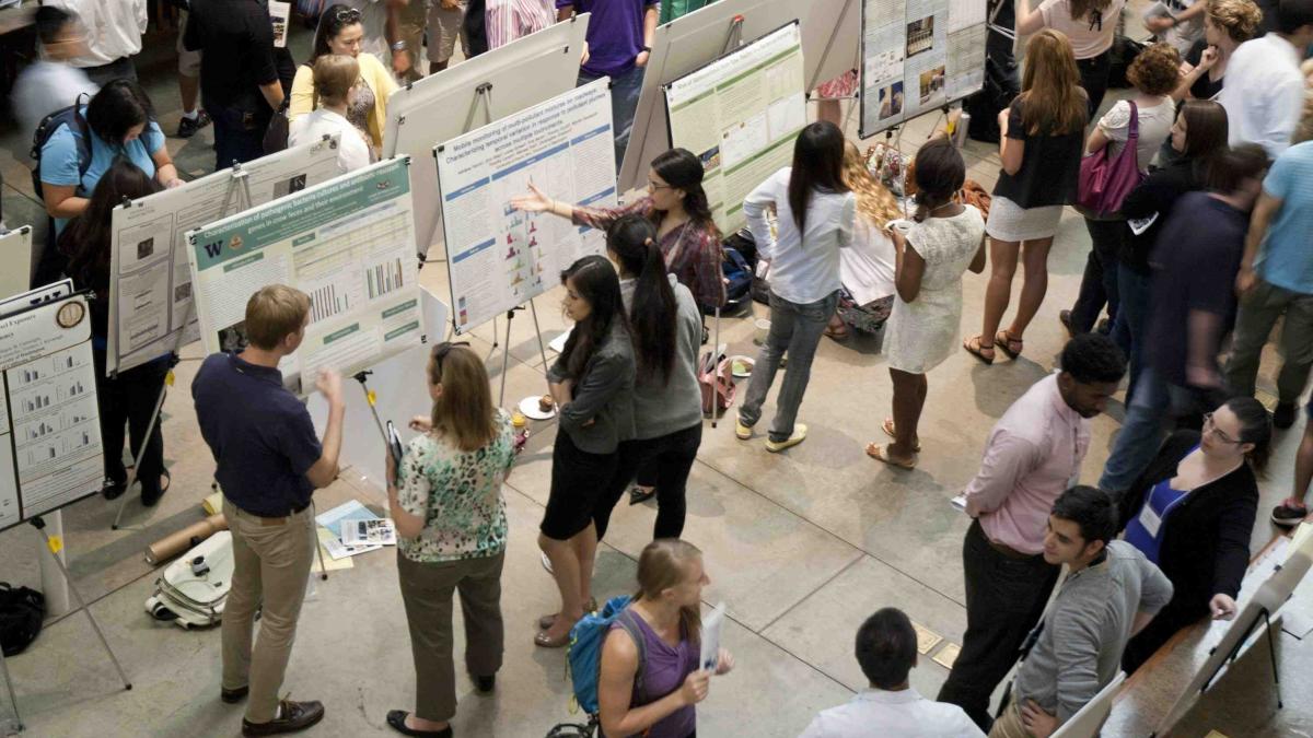 Students at poster session